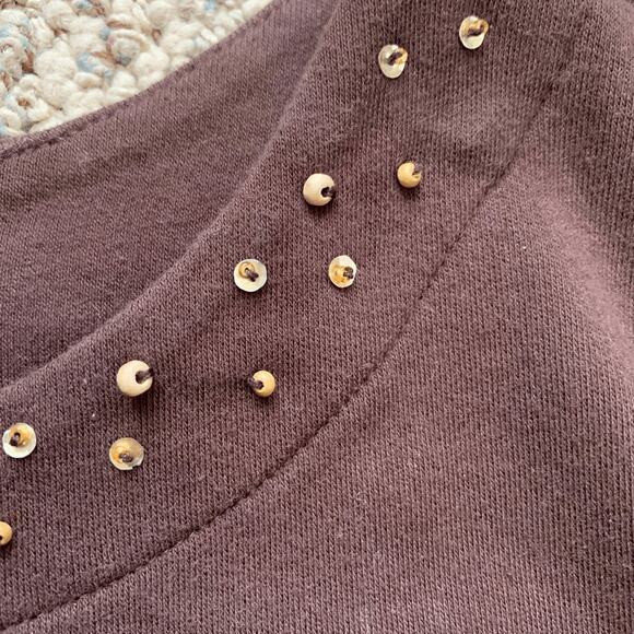 Vintage Breckenridge Cardigan Top Brown Fall Leaves Dark Floral Animal Print - Picture 10 of 12